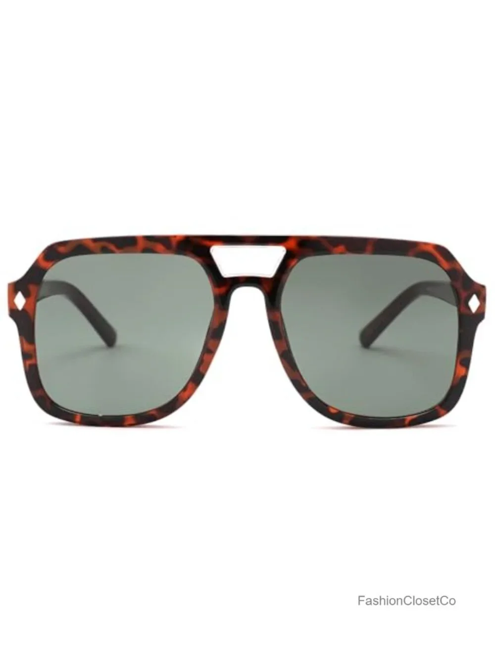 Oversized Aviator Sunglasses Retro 70s Propionate Frame with Stainless Steel